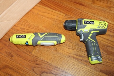 Lot of 2 -Ryobi Cordless Lithium Ion 8V Compact Drill HP108L & Ryobi HP34LVN | eBay