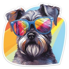 Genial miniatura Schnauzer perro calcomanía de vinilo pegatina de parachoques de coche