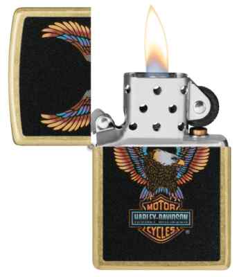 Zippo Harley-Davidson 限定版ライター Zippo 46678, Harley Davidson Eagle Design Street Brass Finish