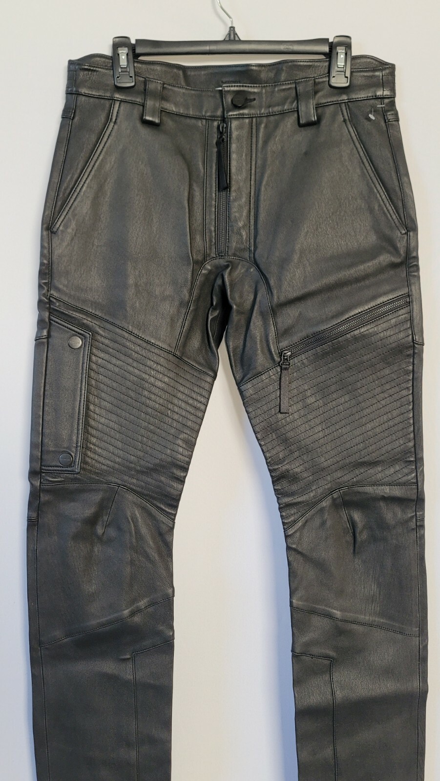 Helmut Lang Men's Leather Moto Pants Size 32 image 3