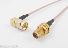 SMA Male Plug Right Angle To SMA Female With Nut Jumper Pigtail RG316 Cable 6in
