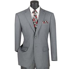 BIG  TALL Men's Gray 2-Button Suit w/ Adjustable Waistband, Reg-Fit NWT