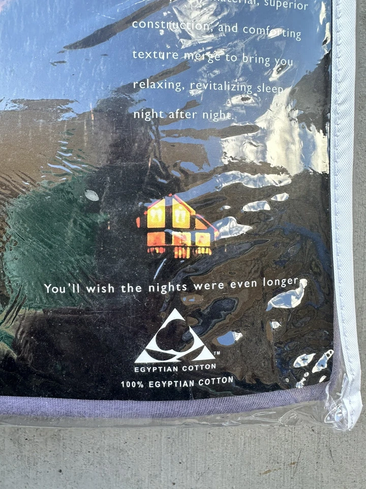 Nuevo juego de sábanas dobles Northern Nights púrpura 100 % algodón egipcio 2005 QVC Foto 4 de 4