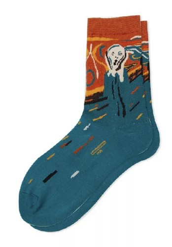 Calcetines unisex de pintura de bellas artes de fama mundial Mona Lisa el grito noche estrellada... - Imagen 25 de 34