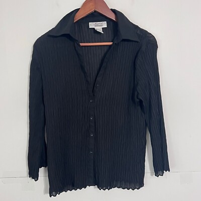 売れ筋商品|||エロクイ カットソー トップス レディース Plus Size Pointed Collar Button Up Shirt Totally black Pointed Collar Button Down, Top Sale, Totally Black | ELOQUII