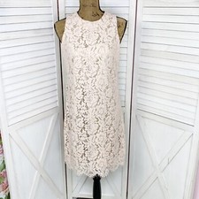 Vince Camuto Dress Womens 4 Pink  Floral Lace Open Back Halter Shift Party