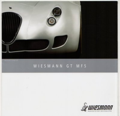 Wiesmann GT MF5 2009 German & Export Markets Foldout Sales Brochure