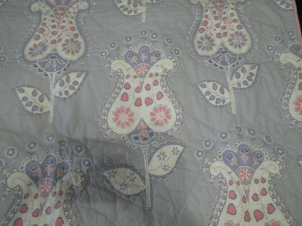 Edredom Pottery Barn Kids Chelsea berço cama infantil paisley floral rosa - Imagem 3 de 4