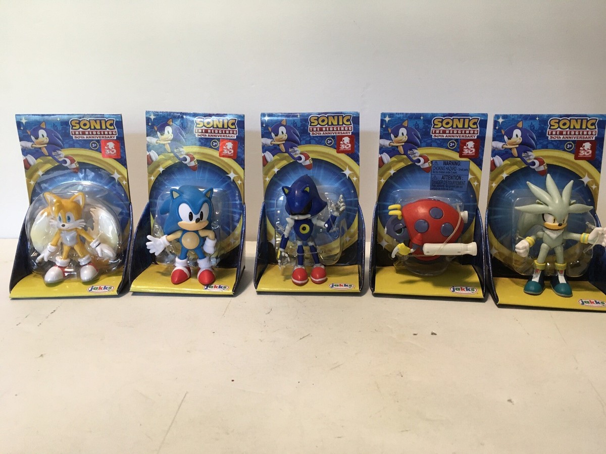 5x Sonic the Hedgehog 2.5” Action Figures Tails Silver Moto Bug