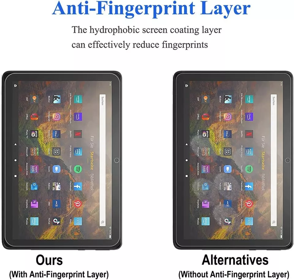 2 Pcs Amazon Fire HD 10 13th Generation 2023 Screen Protector 9H Tempered Glass - Image 3 of 4