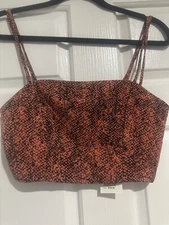 Kookai Kaliya Top Size 10 NWT Crop Snake Print Festival Party