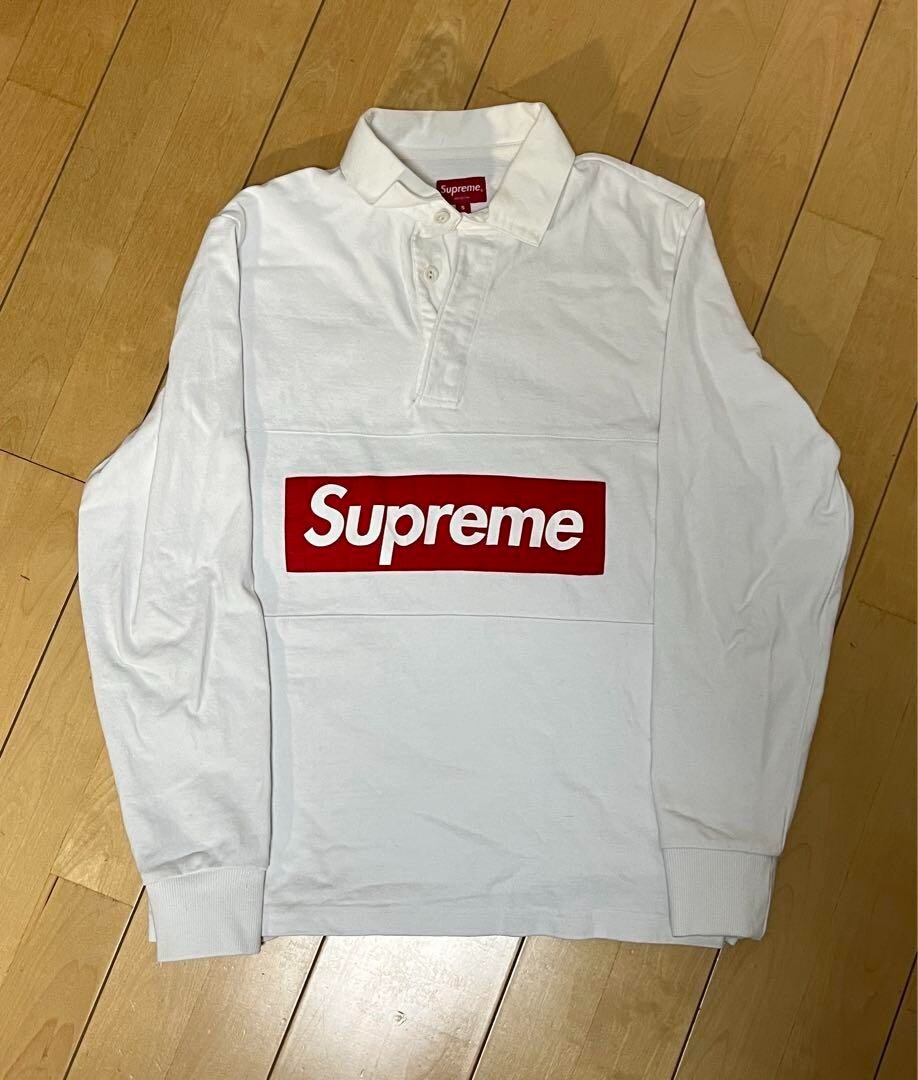 Supreme Team Rugby Shirt FW15 Box Logo Long Sleeve White Supreme Team Rugby Shirt FW15 Box Logo Long Sleeve White