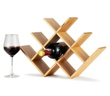 COSTWAY Wine Rack Glass Rack Bottle Rack Wine Stand Wooden Rack Wine Cabinet