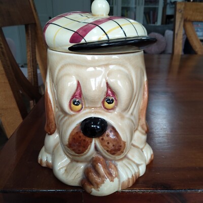 Pot à biscuits en verre pour chien avec couvercle coloris rouge