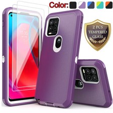For Motorola Moto G Power/Play/Stylus 5G 2021 Case Hybrid Cover Tempered Glass