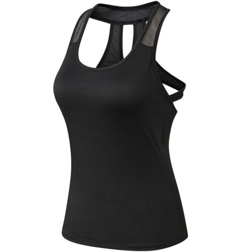 Mujeres Secado Rápido Yoga Fitness Chaleco Elástico Deportes Ropa Activa Elastizada Camisetas sin Mangas - Imagen 12 de 16