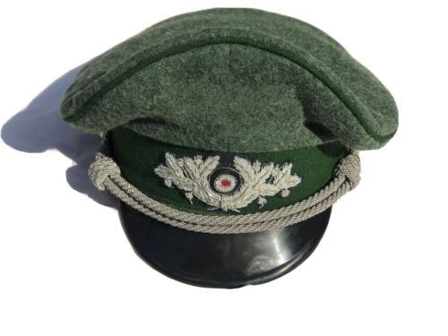 WWII GERMAN ARMY FORESTRY OFFICERS Visor Cap - Foto 1 di 6