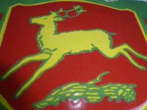 VINTAGE "JOHN DEERE FARM IMPLEMENTS" 36" X 12" PORCELAIN METAL TRACTOR 🚜  SIGN!