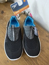 Speedo Water Shoes Kids S 11-12 Black Aqua Socks Slip On Beach Pool NWT