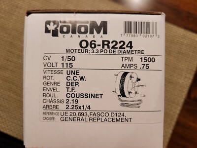 rotom motor O6-R224 1/50HP - 115V - 0.75A - 1500 RPM | eBay