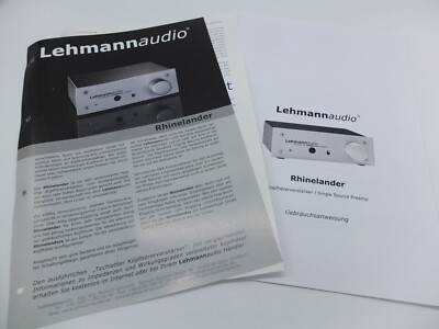 Lehmann Audio Rhinelander Bedienungsanleitung TOP !!! Reinschauen !!!