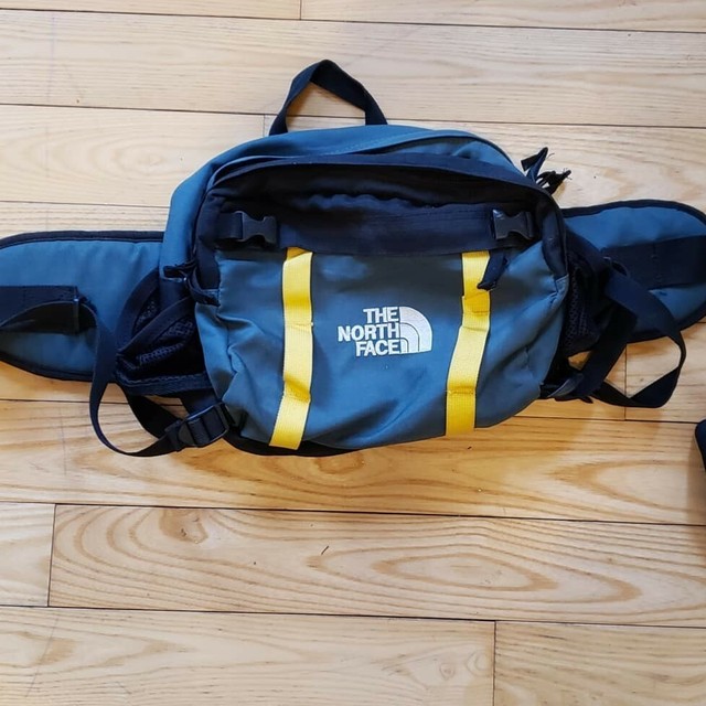 Vintage The North Face Lumbar Fanny Pack Green and Yellow Travel Bag