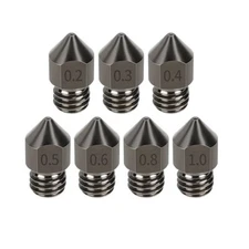 MK8 Hardened Steel Nozzle 0.2/0.3/0.4/0.5/0.6/0.8/1.0 For Creality Ender 3/3 Pro