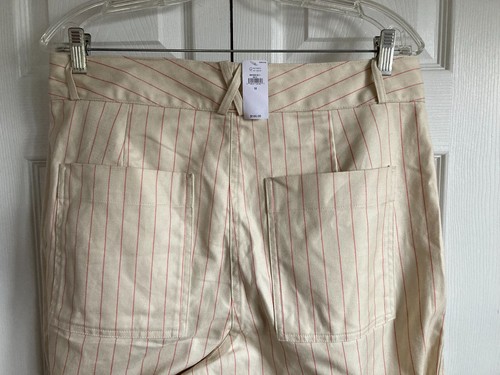 Banana Republic Factory Twill Wide-Leg Pant 12 Pink Stripe #891939 - Picture 9 of 9