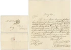 1786 LETTER DODWELL to STAPLE CHARD BISHOP MARK STRUCK ON FRONT OF LETTER RARE