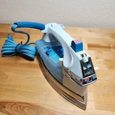 Rare Vintage Proctor Silex Retro Blue Super Steam Iron I510 LA Tested Works