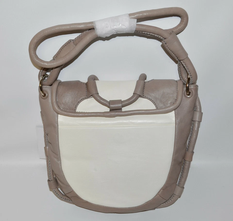 Cynthia Rowley Calloway Gray Cream Leather Shoulder Bag Crossbody $240 NWT - Image 3 of 4