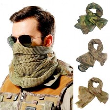 Men Women Camouflage Netting Mesh Neck Scarves Camo Scarf Breathable Hunting