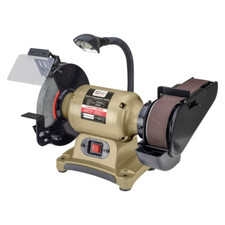 Bench Grinder Linisher 8" x 2" Bench Mounted Garage Workshop Metal SIP 01459