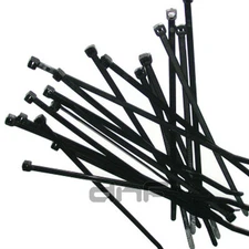 100 PCS Pack 6" inch Black Network Cable Cord Wire Tie Strap 40 Lbs Zip Nylon in