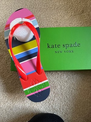 KATE SPADE NEW YORK fresh tomato multi Flip Flops NWB Size 6