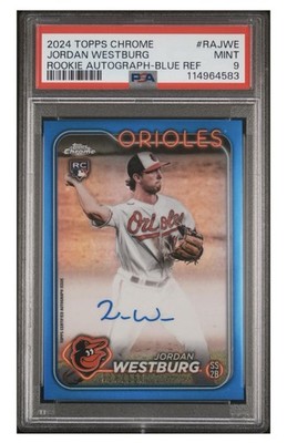 2024 Topps Chrome Jordan Westburg Rookie Auto RC Blue Refractor #16/150 Orioles