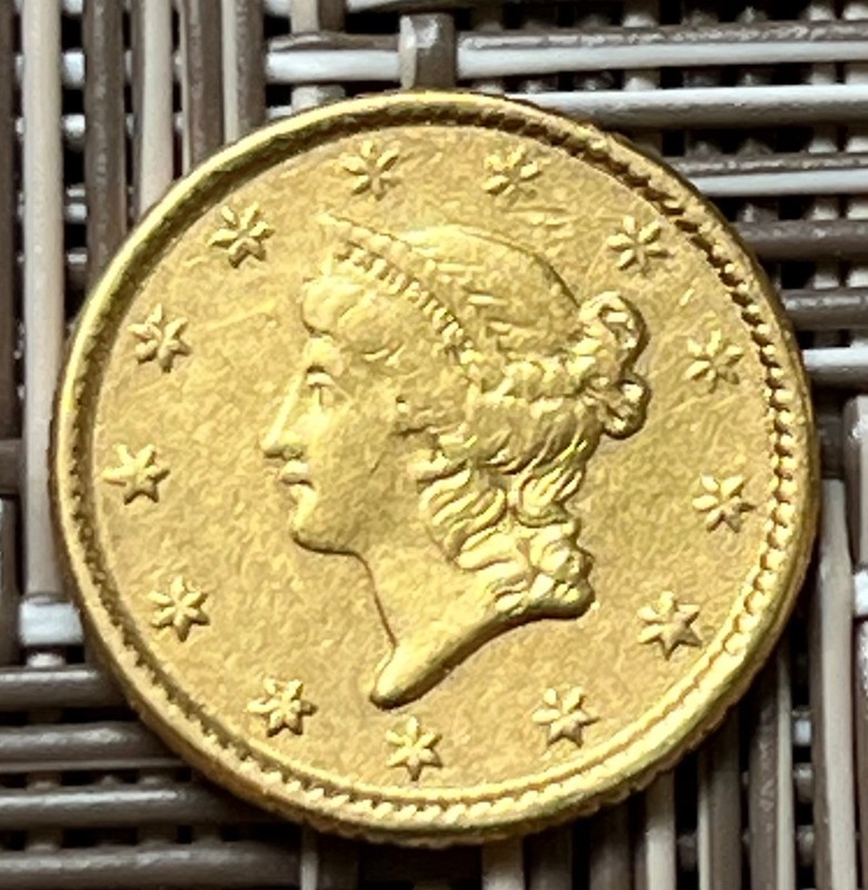 1853 $1 Liberty Head gold dollar