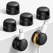 Rotatable Cord Organizer Spring Cable Clips Adhesive Desk Wire Management