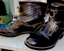 ATTRACTIONSSHORT6  ROPERBootsMC/ENG.Boots BLACKLeatherSizeUS9D WITH ORIGINAL BOX 