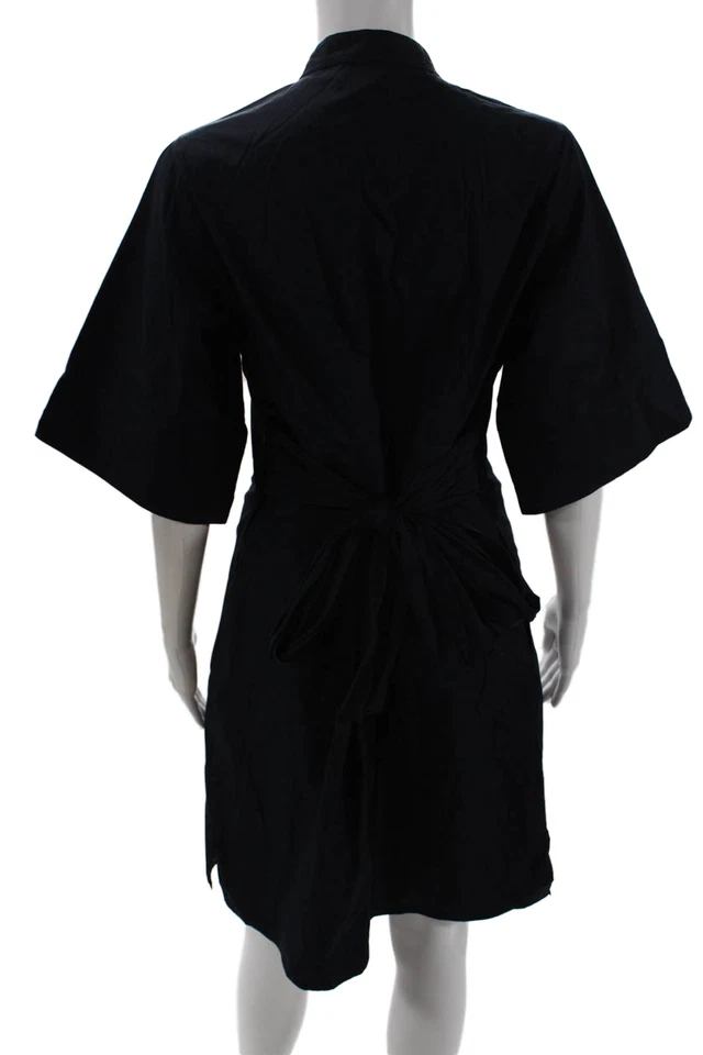 Vestido camisero 3.1 Phillip Lim para mujer negro cuello alto botón hasta la rodilla talla 6 Foto 3 de 4