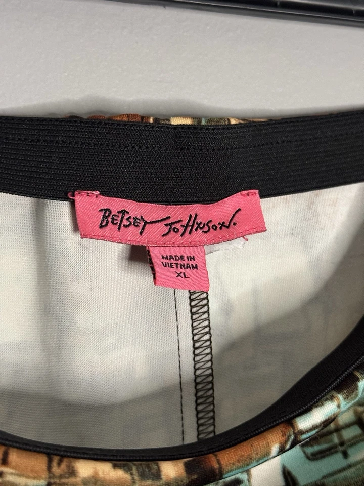 Falda Lápiz Betsey Johnson Multicolor Geo Estampado Talla XL Boho Punk Arte Foto 4 de 4