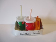 Catherine's To Go Take Out Box Coca Cola 7 Up Pop Hot Dog Refrigerator Magnet