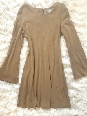 Wallis Camel Longline Bell Sleeve Jumper Medium Soft Knit Autumn Winter RRP £55.
