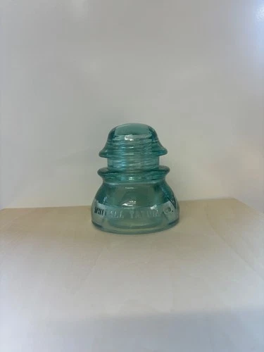 VTG Whitall Tatum No 1 Glass Insulator Aqua Blue/Green USA 4” Smooth Based