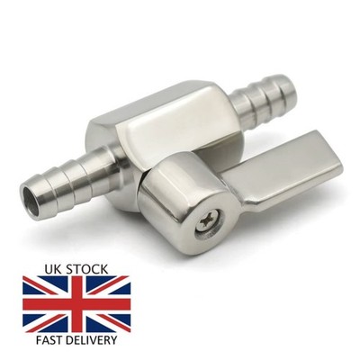 Edelstahl Inline Sicherheit Kraftstoff Absperrventil Hahn für 8 mm Schlauch