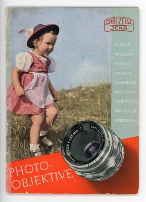 CARL ZEISS JENA Broschüre FLEKTOGON BIOMETAR FLEKTOMETER TOPOGON BIOTAR TESSAR