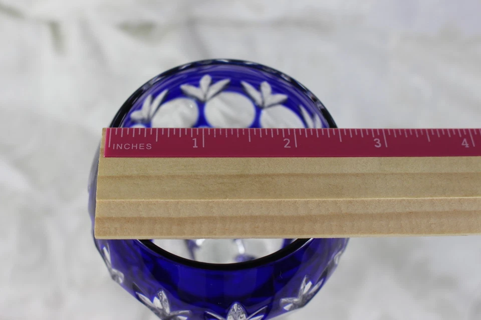 Juego de 3 copas de vino Ajka Crystal Arabella azul corte a claro Foto 3 de 4