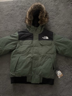 north face men s green jacket size large with fur