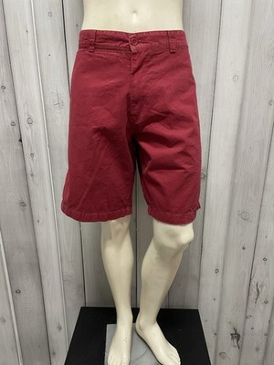 Timberland Herren Bermuda Chino Shorts Regular Rot 100% Baumwolle Multitasche