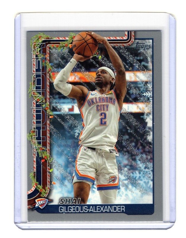 Topps 2025 Holiday Shai Gilgeous-Alexander #H90 Glitter Thunder